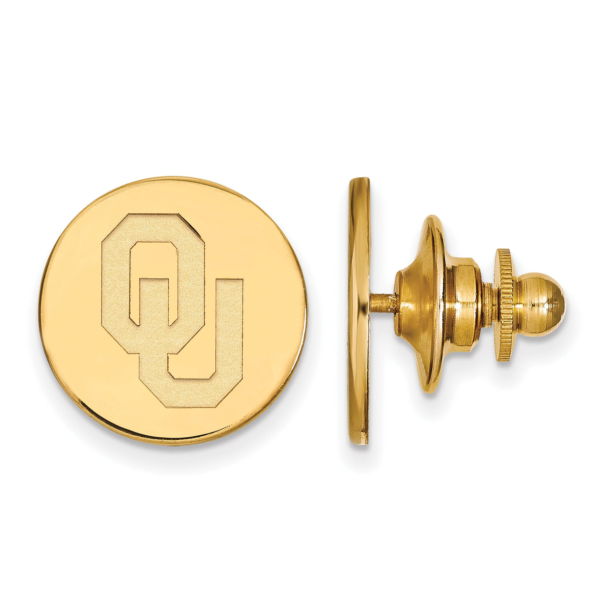 Sterling Silver w/ 14K Yellow Gold-Plated Official Licensed Collegiate University of Oklahoma (OU) Tie Tac
