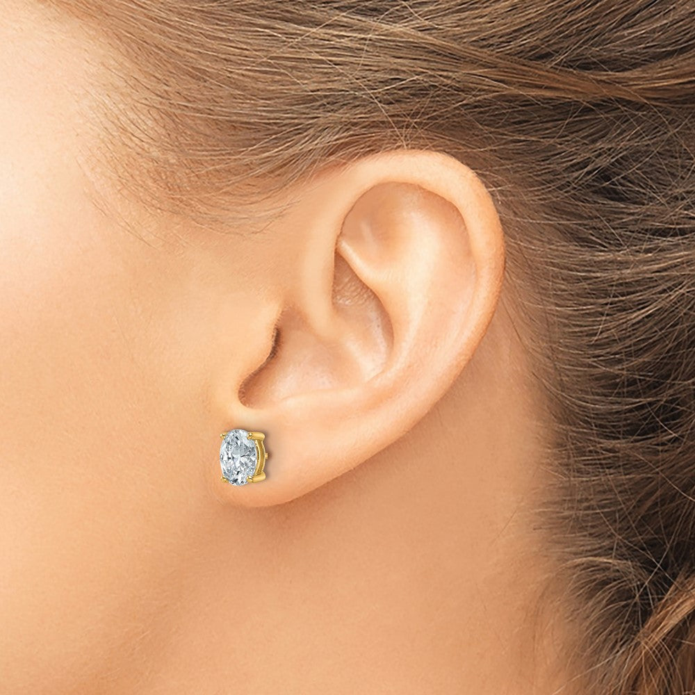 14ky Oval 8x6mm Post Earring Mountings