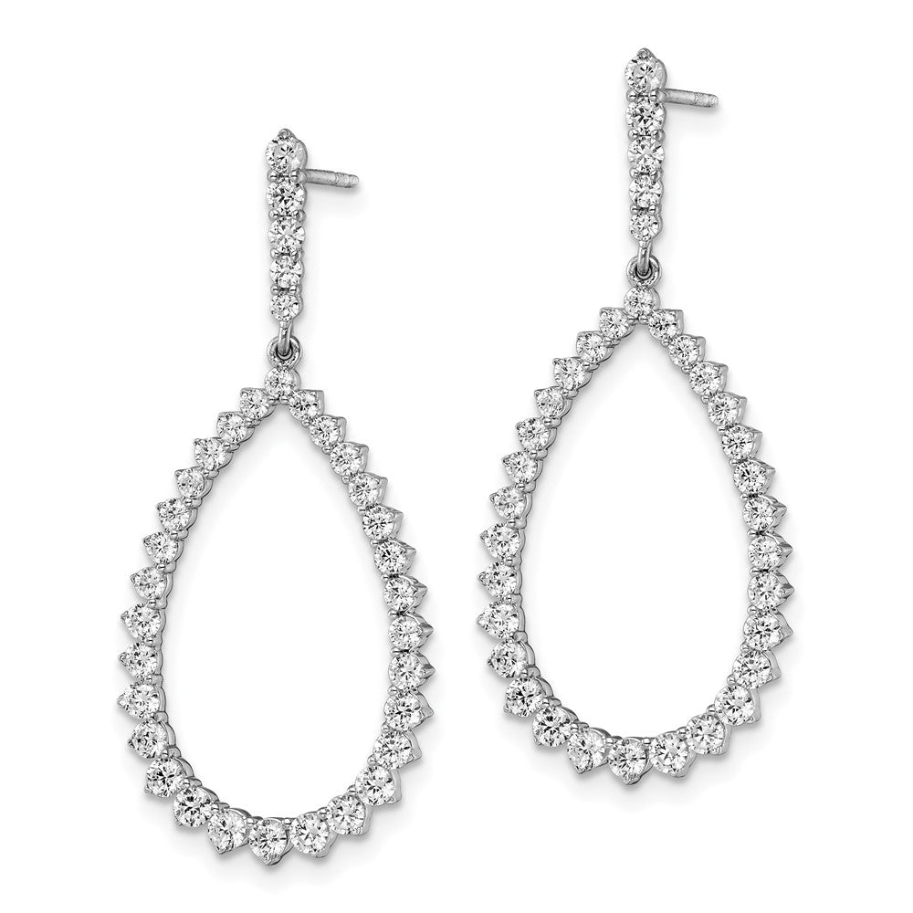 True Origin 14K White Gold 1 1/2 Carat Lab Grown Diamond VS+ F+ Complete Dangle Hoop Earrings