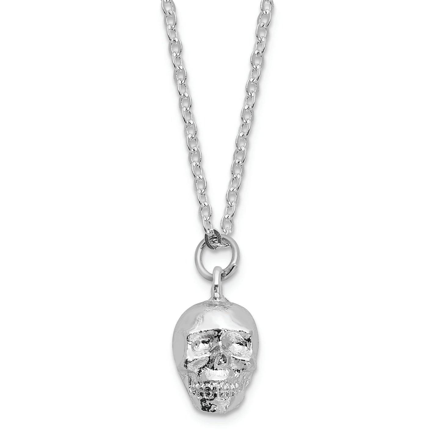 Pewter Full Crystal Skull Trinket Box