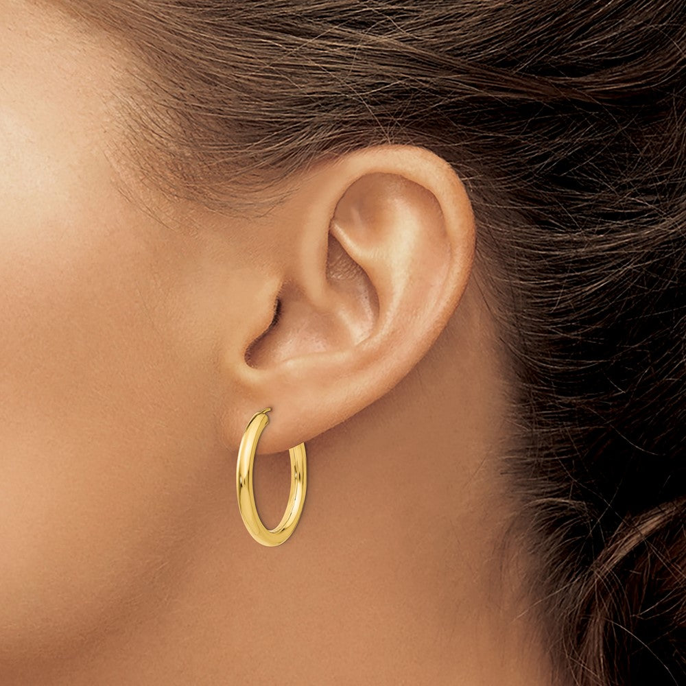 10k Polished Endless Tube Hoop Earrings
