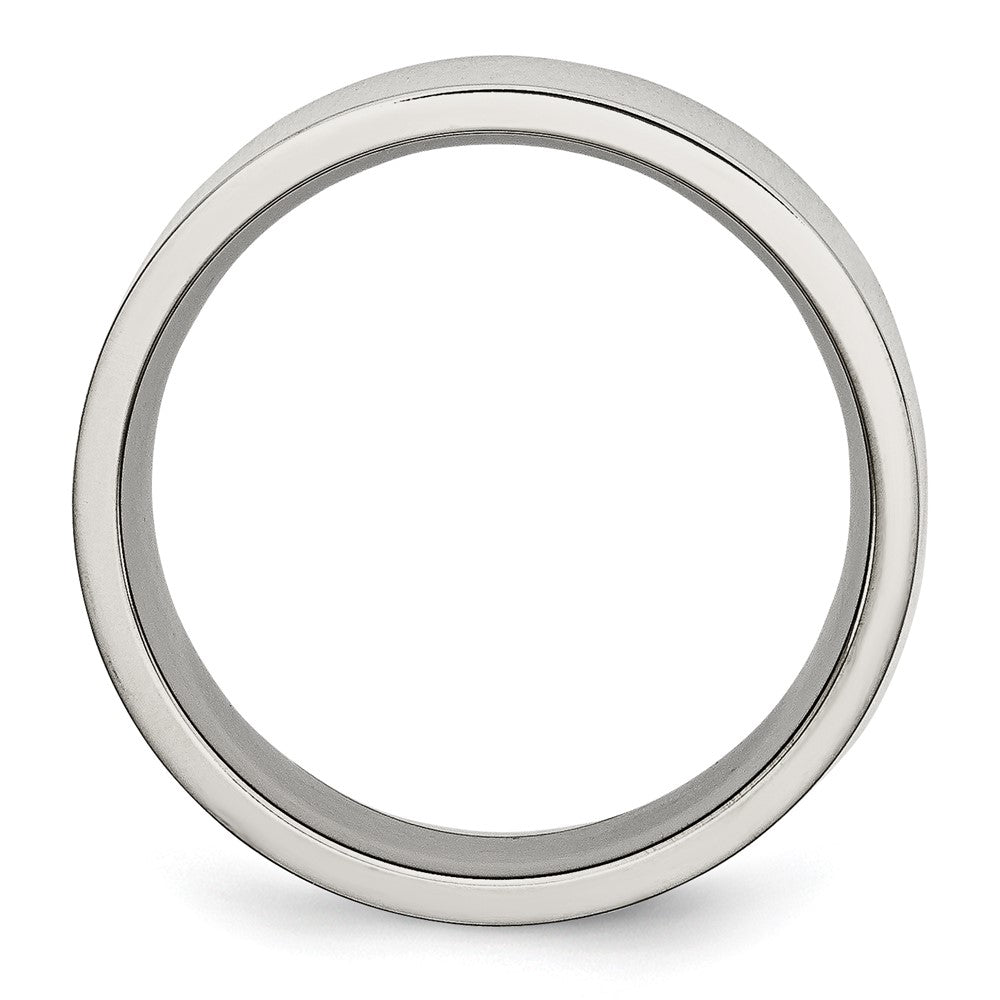 Stainless Steel Polished 8mm Flat Band Size - 7