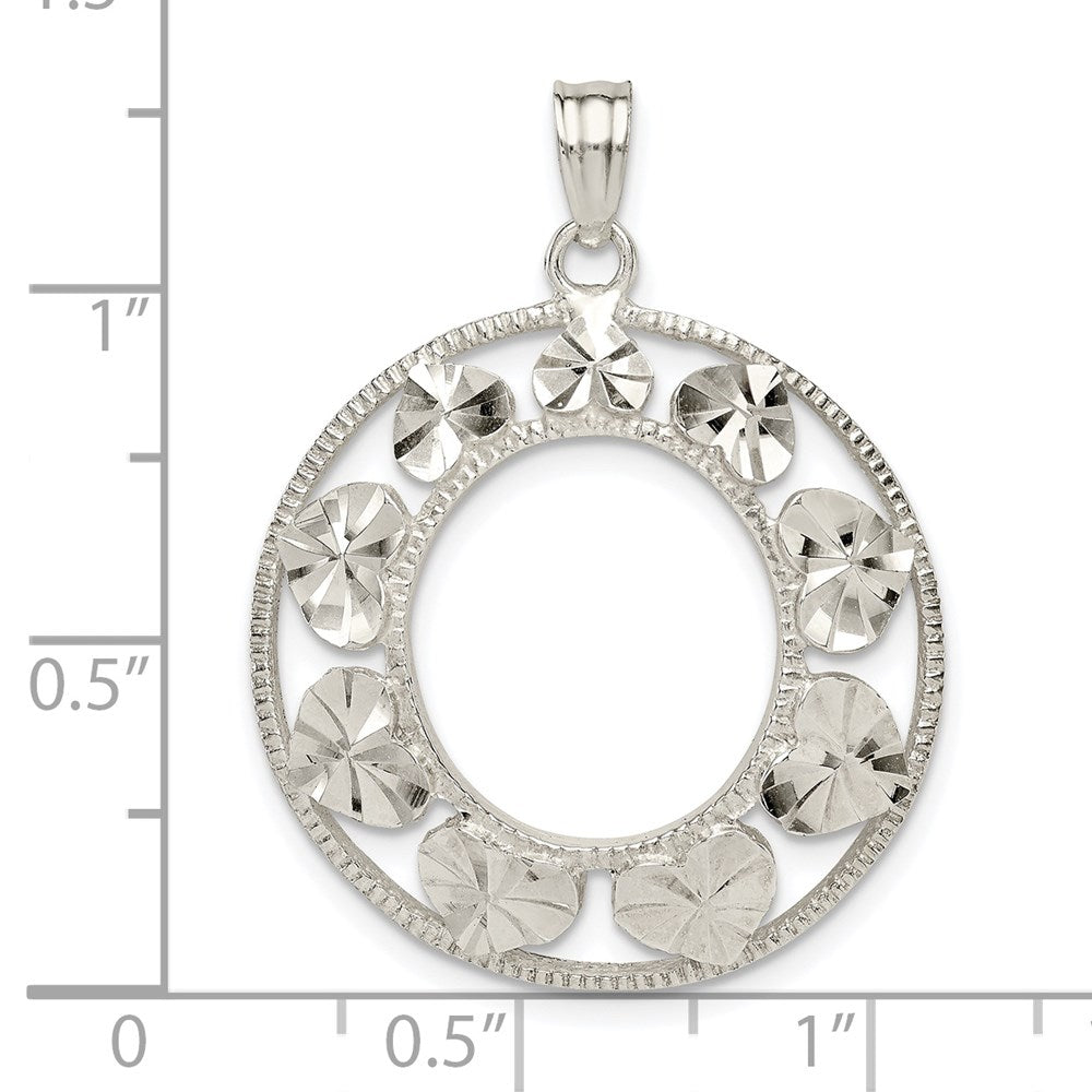 Sterling Silver Diamond-cut Heart Pendant