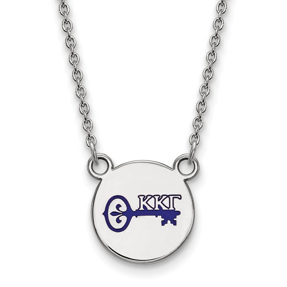 Sterling Silver 18in Official Licensed Greek Sororities Kappa Kappa Gamma (???) XS Enamel Pendant w/Necklace