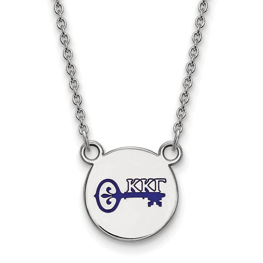 Sterling Silver 18in Official Licensed Greek Sororities Kappa Kappa Gamma (???) XS Enamel Pendant w/Necklace