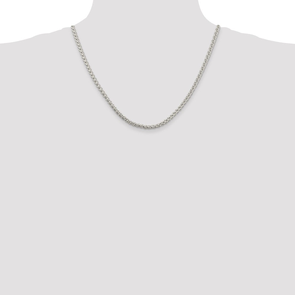 Sterling Silver 4mm Round Spiga Chain 20 Inches