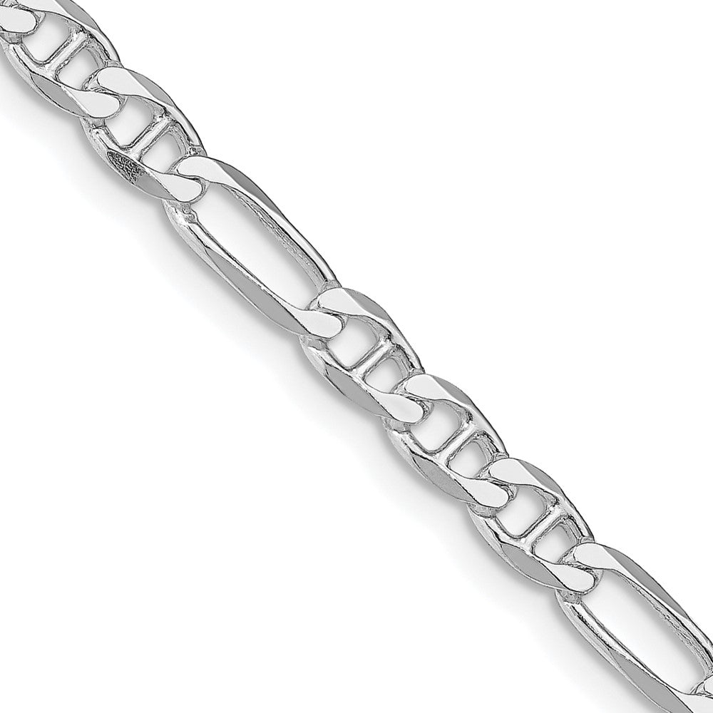 Sterling Silver Rhodium-plated 4.5mm Figaro Anchor Chain 20 Inches