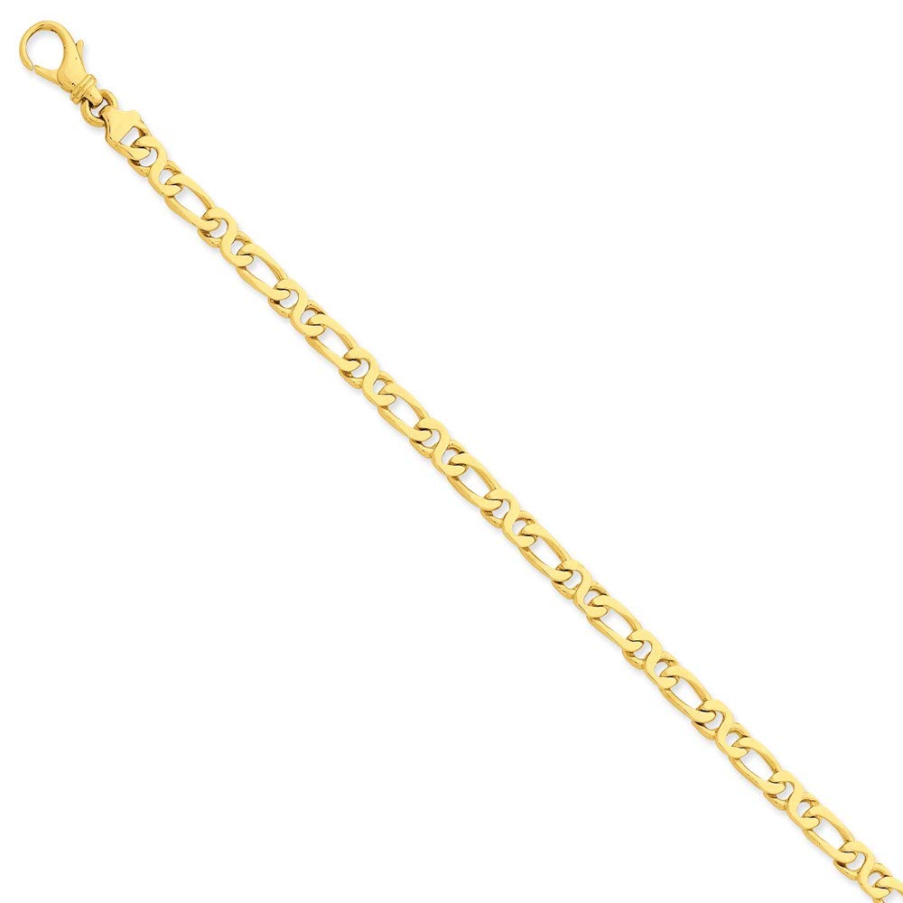 14K 8 inch 4.8mm Hand Polished Fancy Link with Fancy Lobster Clasp Bracelet