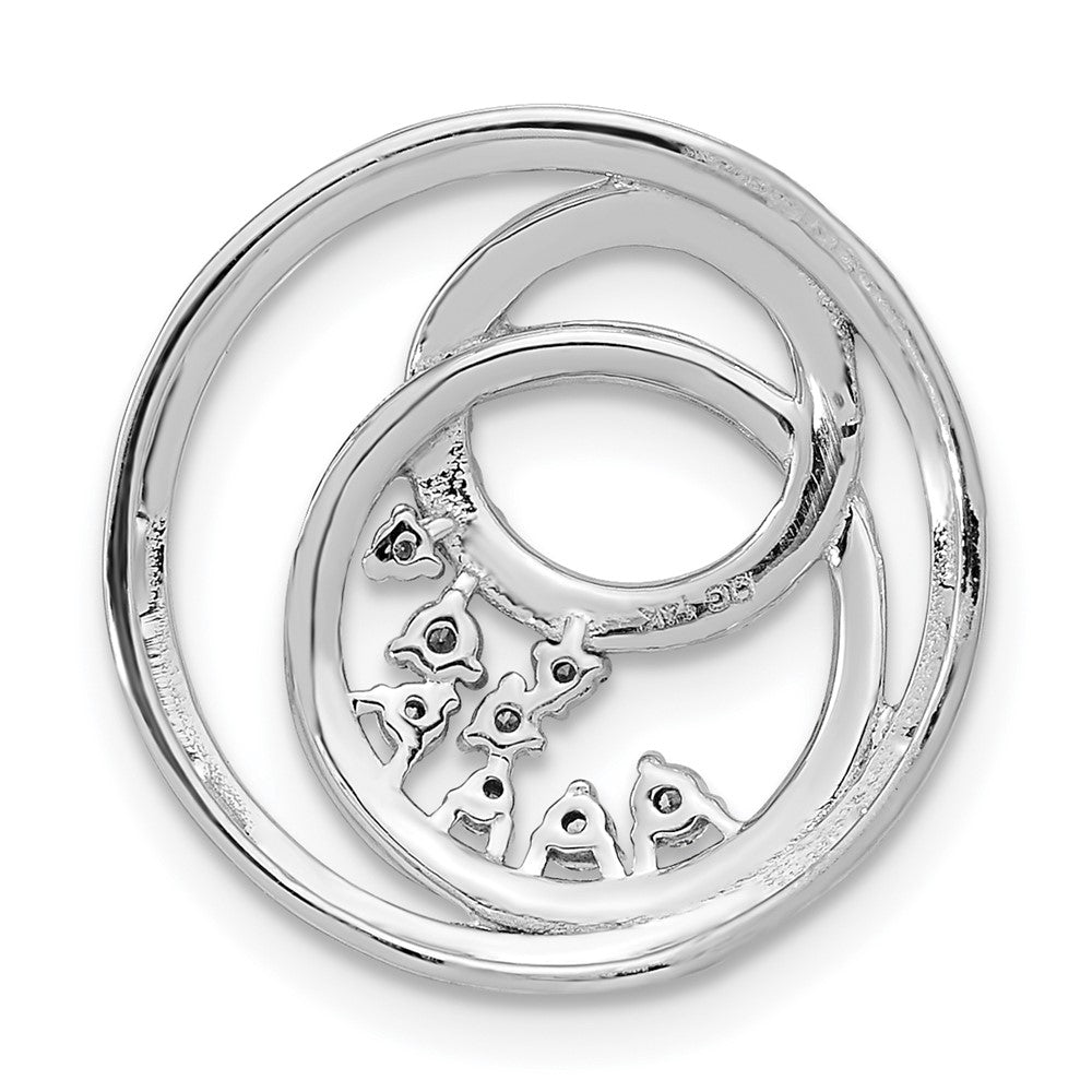 14k Two Tone 1/5 carat Lab Grown Diamond VS/SI+ G+ Circle Cluster Chain Slide Pendant