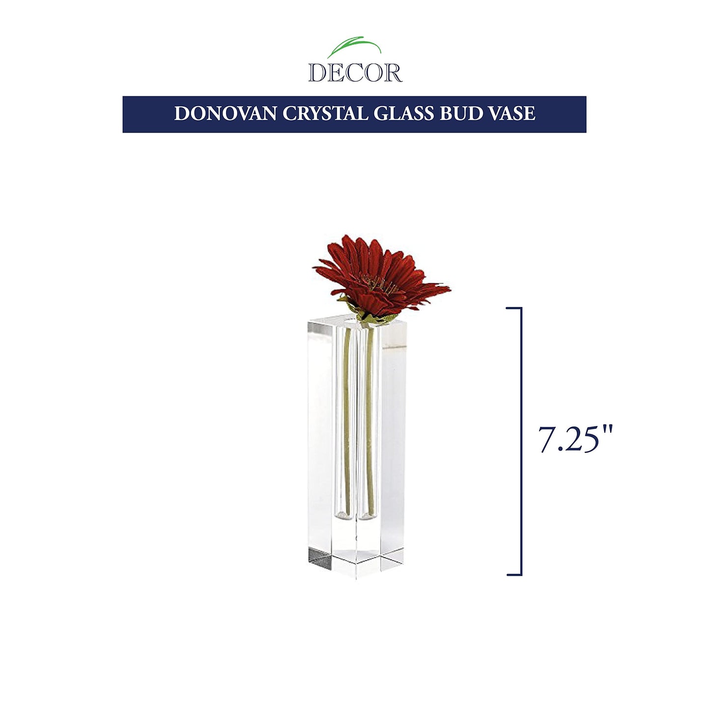 Badash Donovan 7.25" Optical Crystal Bud Vase