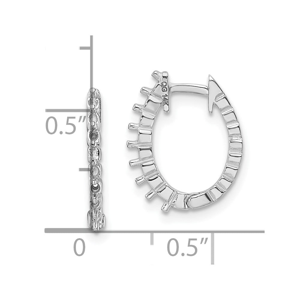 14K White Gold Diamond Hinged Hoop Earring Mountings