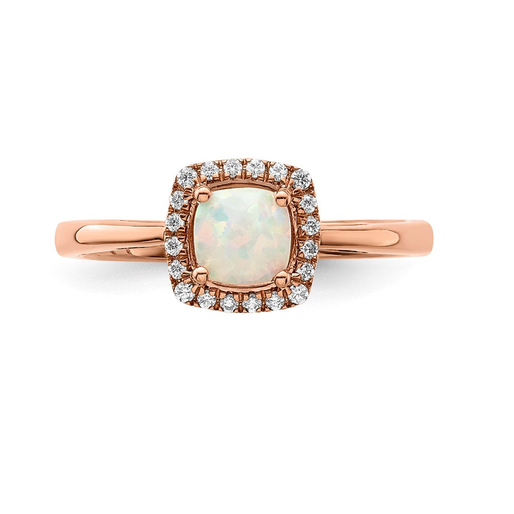 SS ANT Created Opal and Diamond Ring