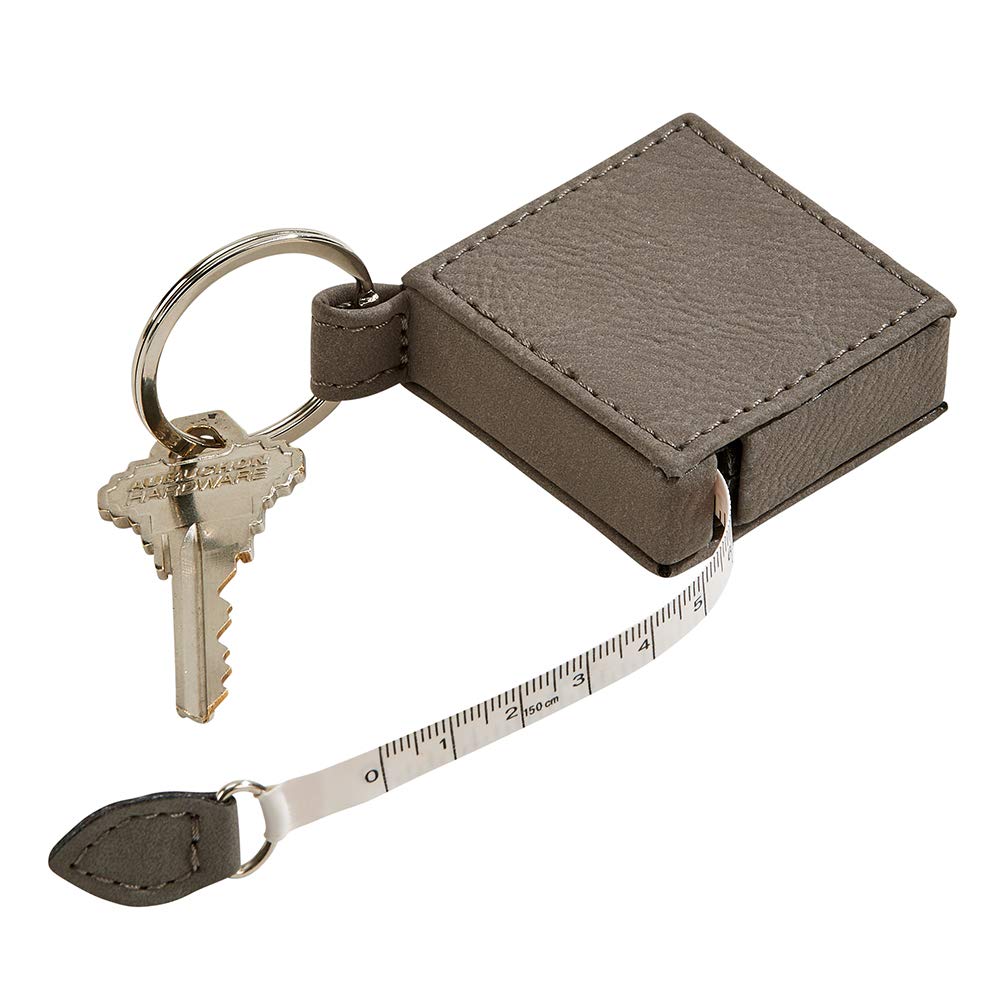 Creative Gifts International 002337 Leatherette Tape Measure Key Chain, Grey