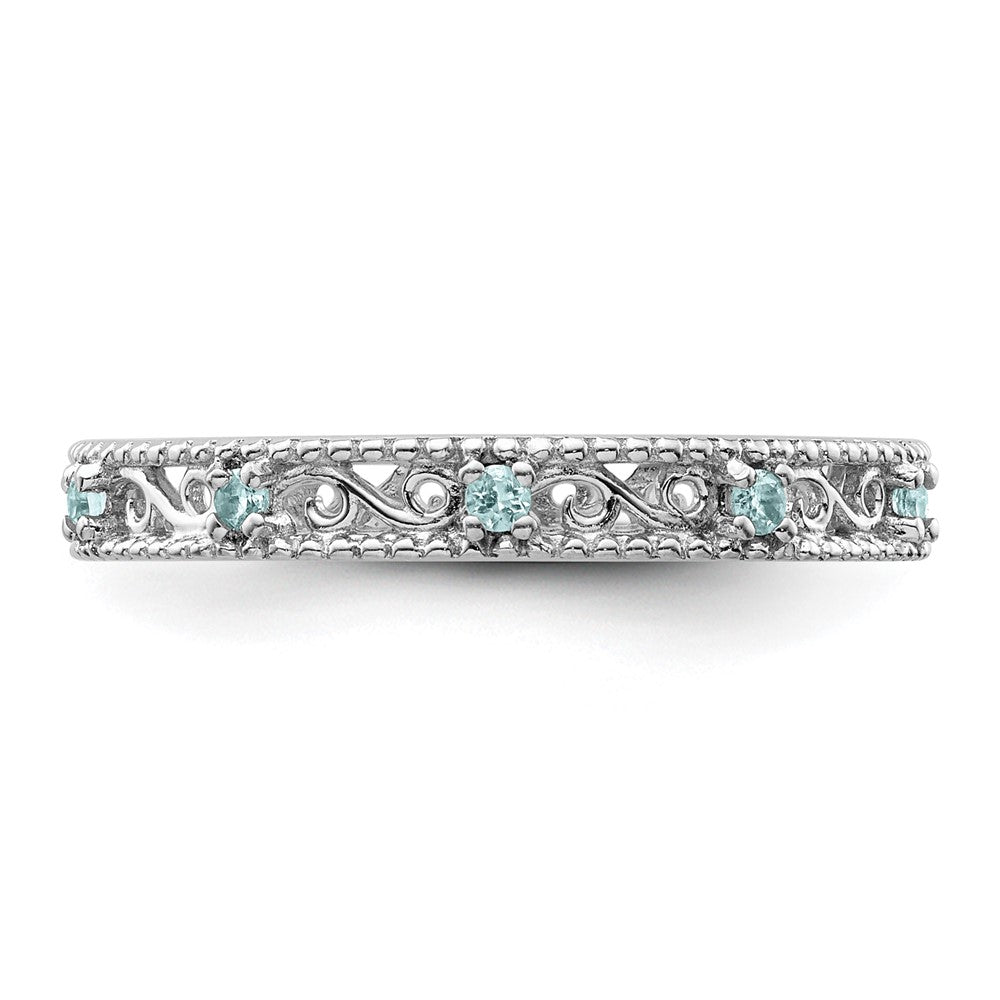 Sterling Silver Stackable Expressions Blue Topaz Ring Size -6