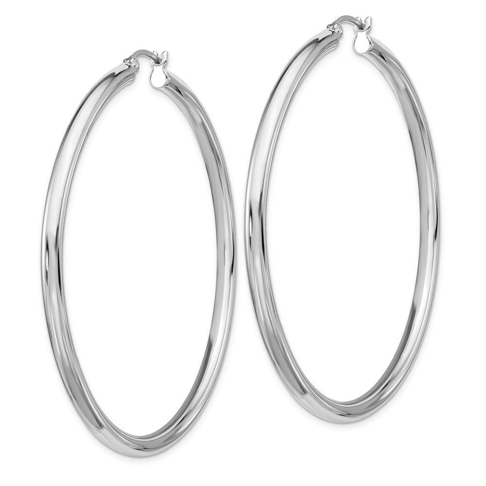 Sterling Silver Polished 3x67mm Hoop Earrings