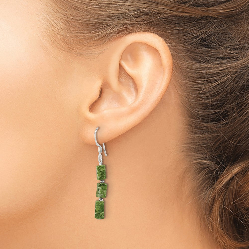 Sterling Silver Rhodium-plated 2x40mm Square Tube Hoop Earrings