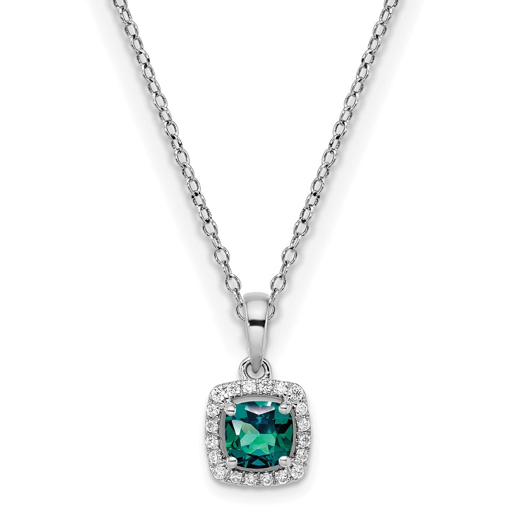 10kw ANT Created Alexandrite and Diamond Pendant w/ chain