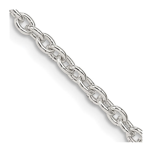 Sterling Silver 2.75mm Cable Chain 24 Inches