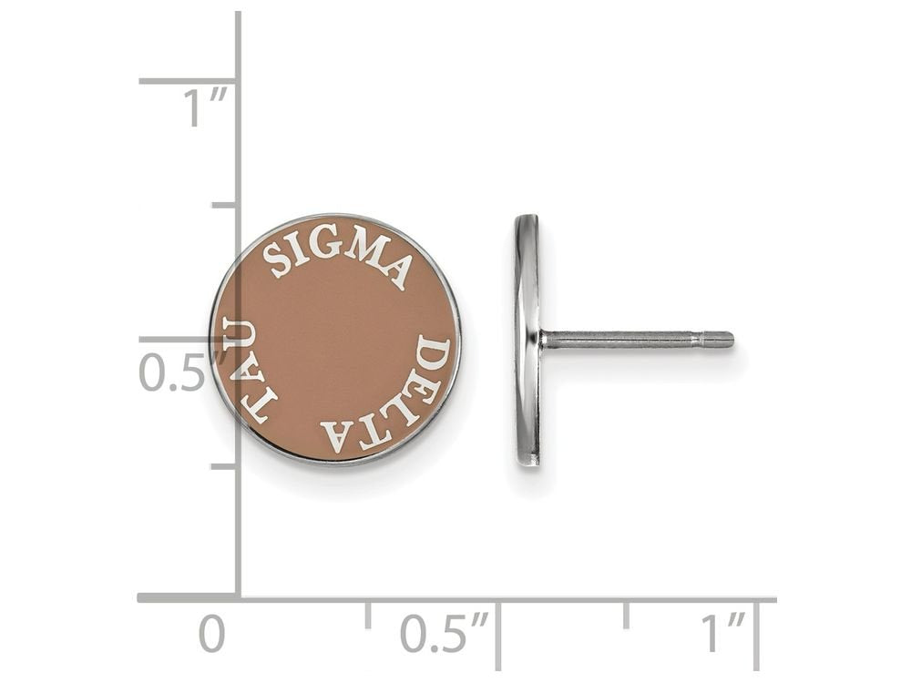 Sterling Silver Official Licensed Greek Sororities Sigma Delta Tau Enameled Post Earrings