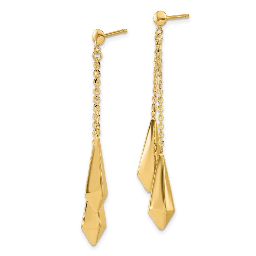 14K Polished Post Dangle Earrings