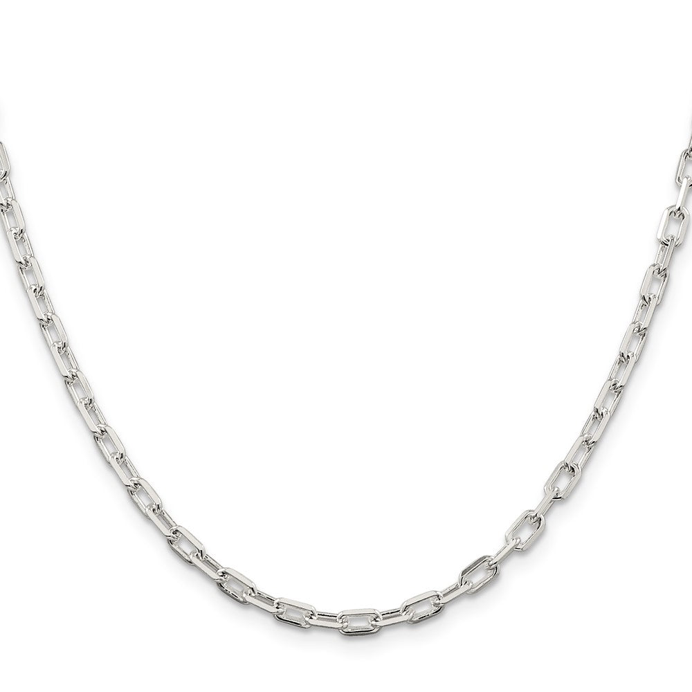 Sterling Silver 3.75mm Diamond-cut Long Link Cable Chain 18 Inches