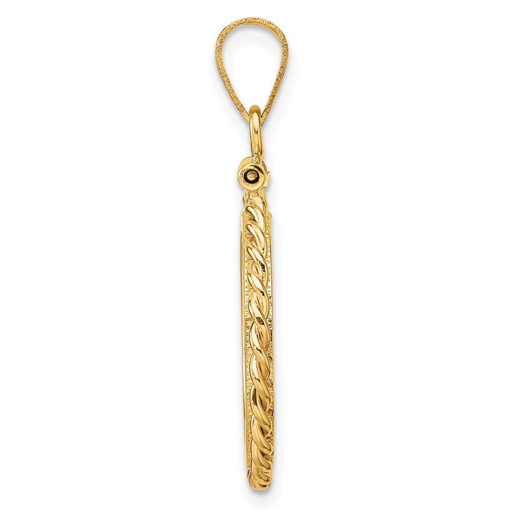Wideband Distinguished Coin Jewelry 14k Polished Twisted Wire 16.5mm x 1.35mm Screw Top Coin Bezel Pendant