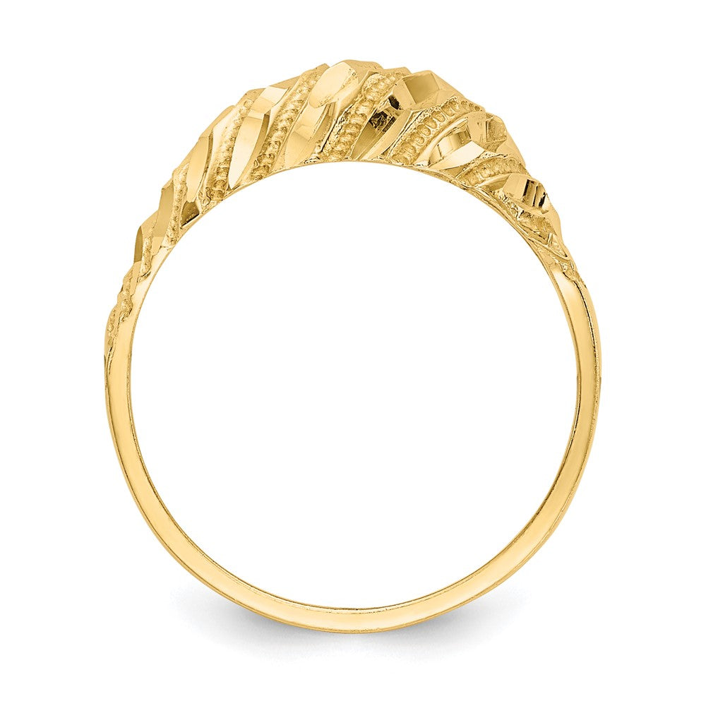 14K Diamond Cut Dome Ring Size 6