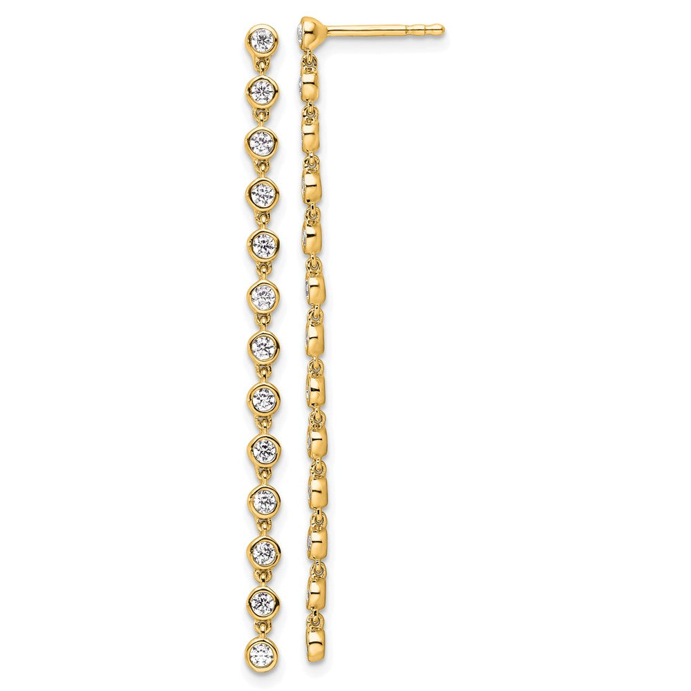 True Origin 14K Gold 5/8 Carat Lab Grown Diamond VS DEF Graduated Dangle Post Earrings