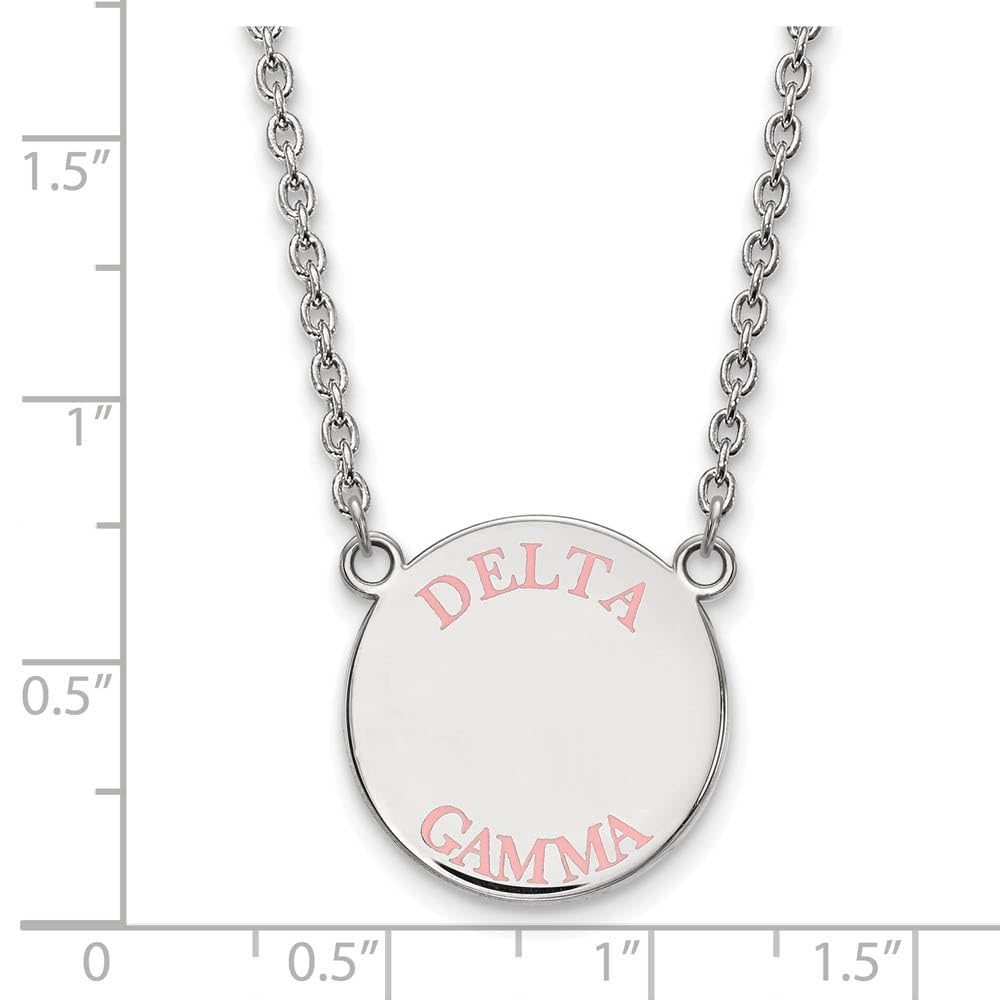 Sterling Silver 18in Official Licensed Greek Sororities Delta Gamma (??) Small Enamel Pendant w/Necklace