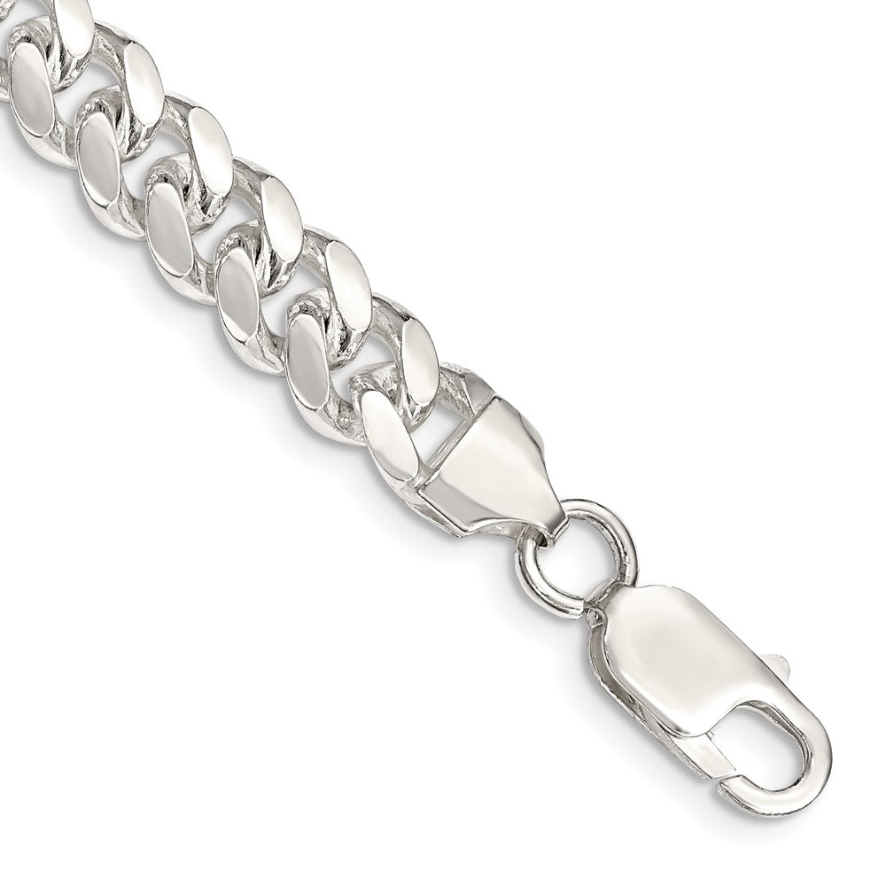 Sterling Silver 7.8mm Polished Domed Curb Chain 9 inches