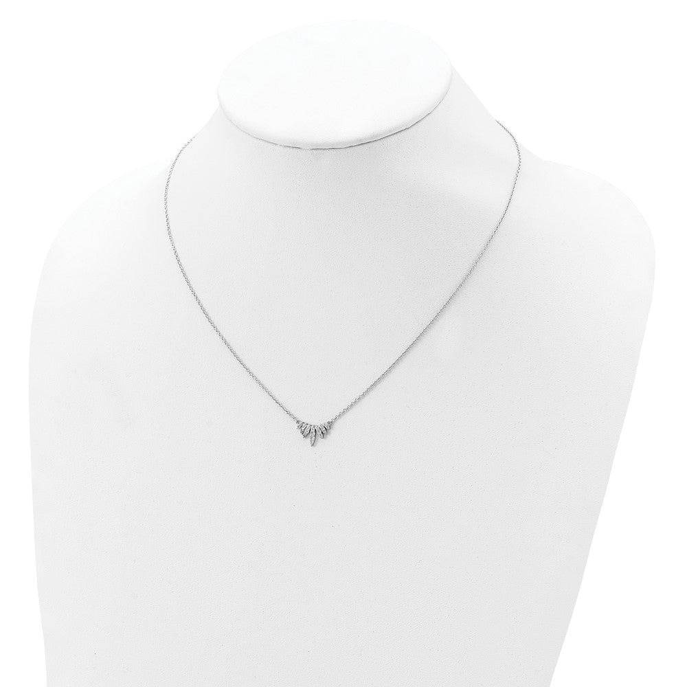 Sterling Silver Rhodium-plated CZ 18in Necklace 18 Inches