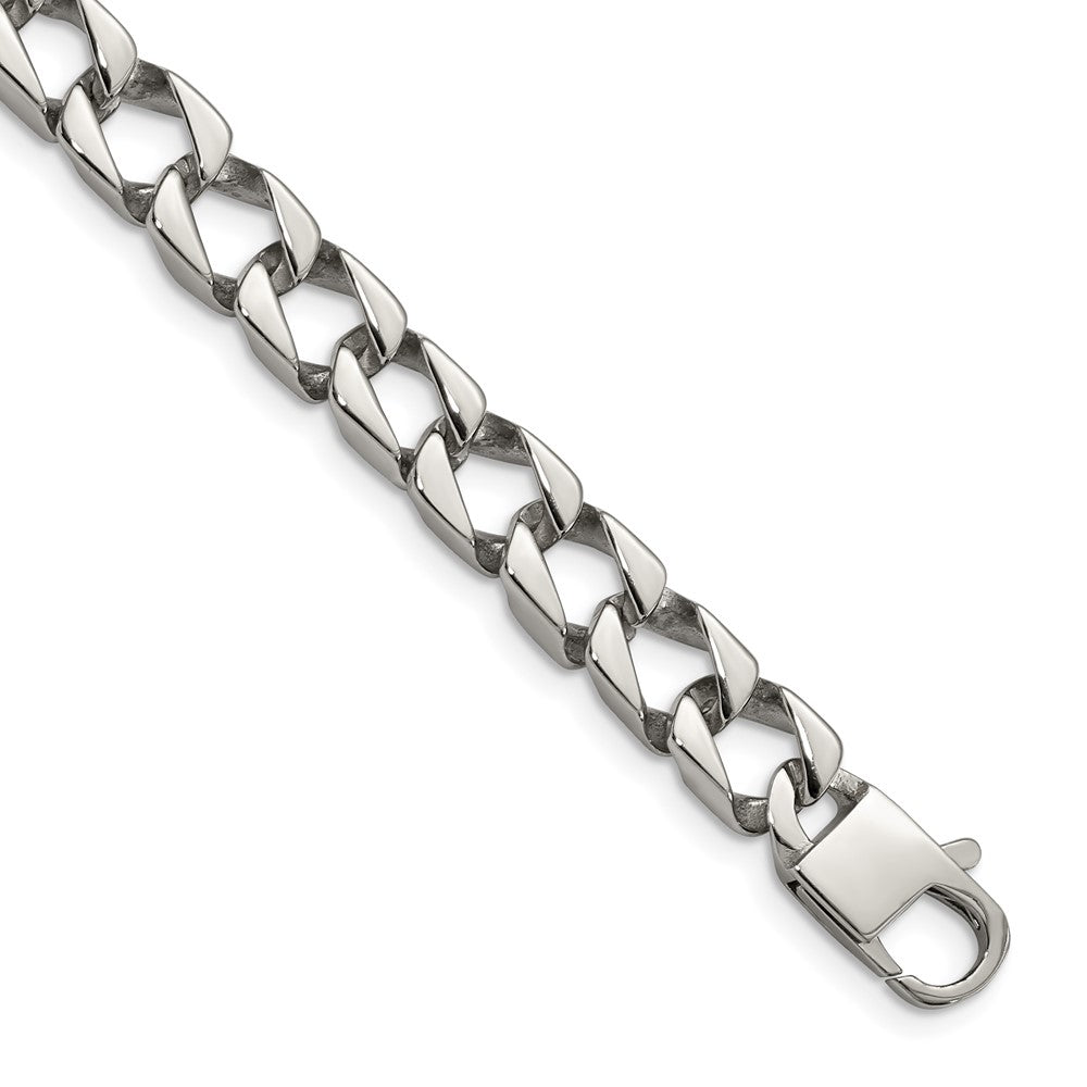 Stainless Steel Polished Square Link 8.5in Bracelet 8.5 inches