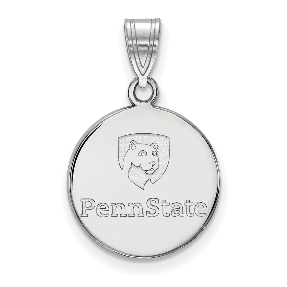 Sterling Silver Rhodium-plated LogoArt Penn State University Medium Disc Pendant QSS038PSU