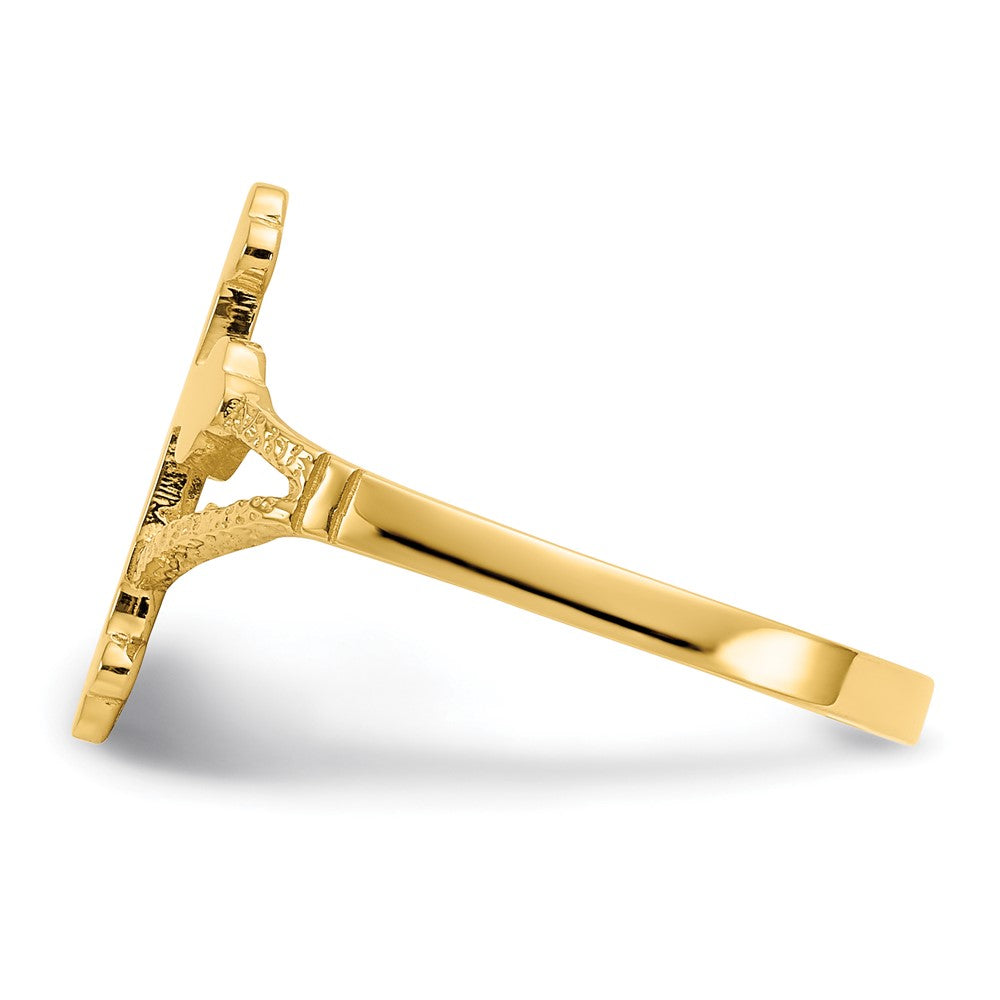 14k Polished Cross Ring Size 6