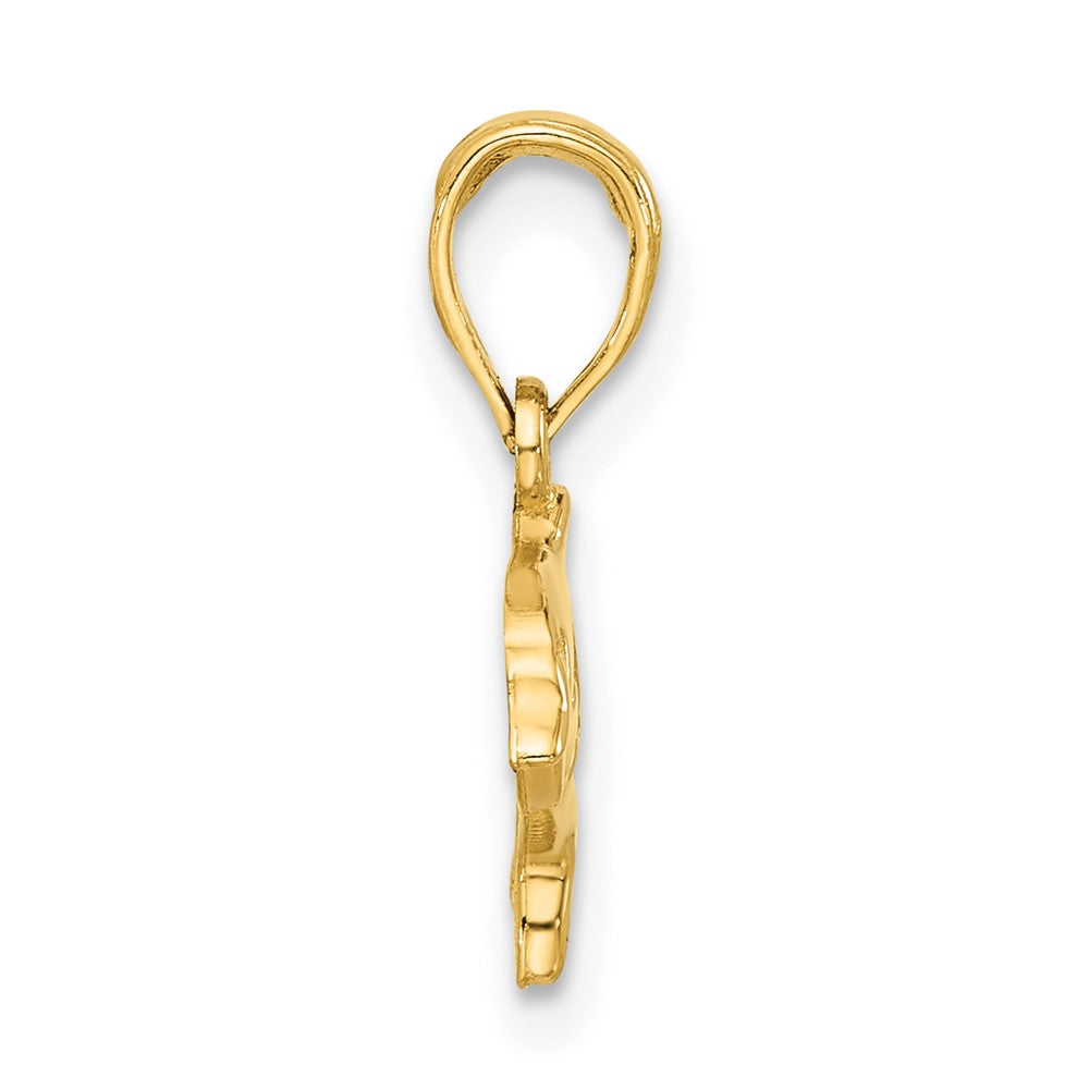 14k Polished Dolphin with Cut-out Baby Dolphin Pendant