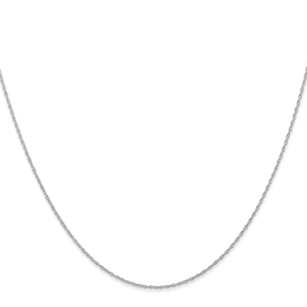 14K White Gold 13 inch Carded .6mm Cable Rope with Spring Ring Clasp Chain