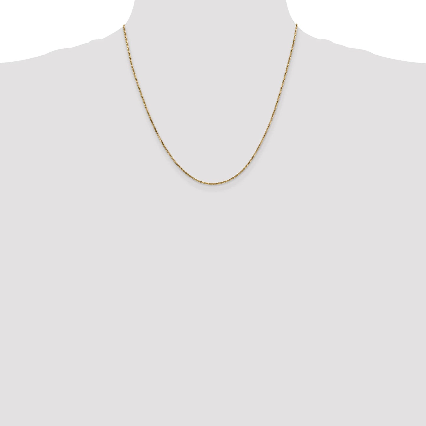 14K 9 inch 1.4mm Round Open Link Cable with Lobster Clasp Anklet