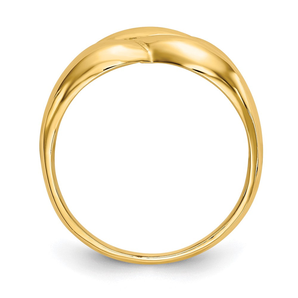 14k Polished Twisted Dome Ring Size 7
