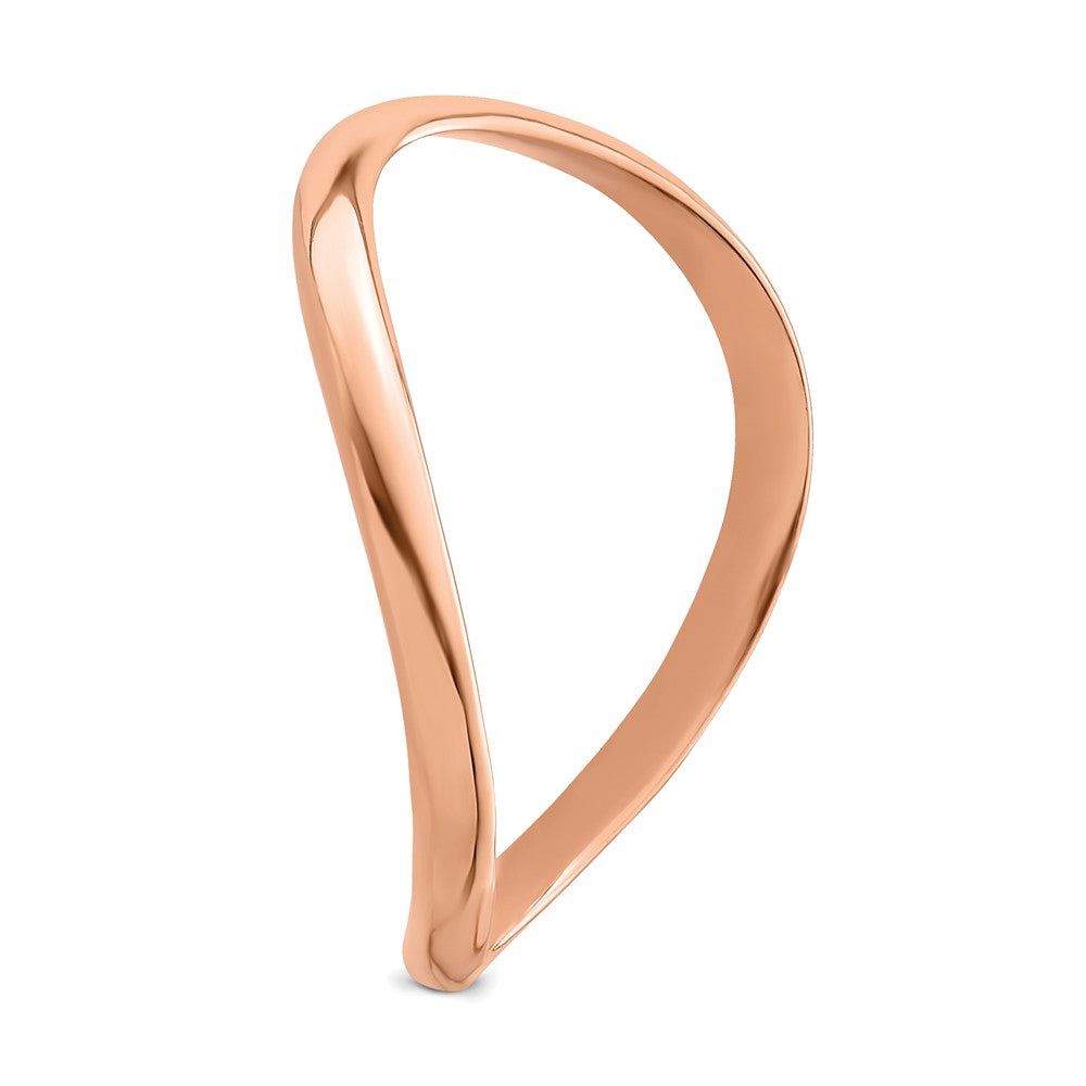 14K Rose Gold Wave Fashion Thumb Ring Size 9