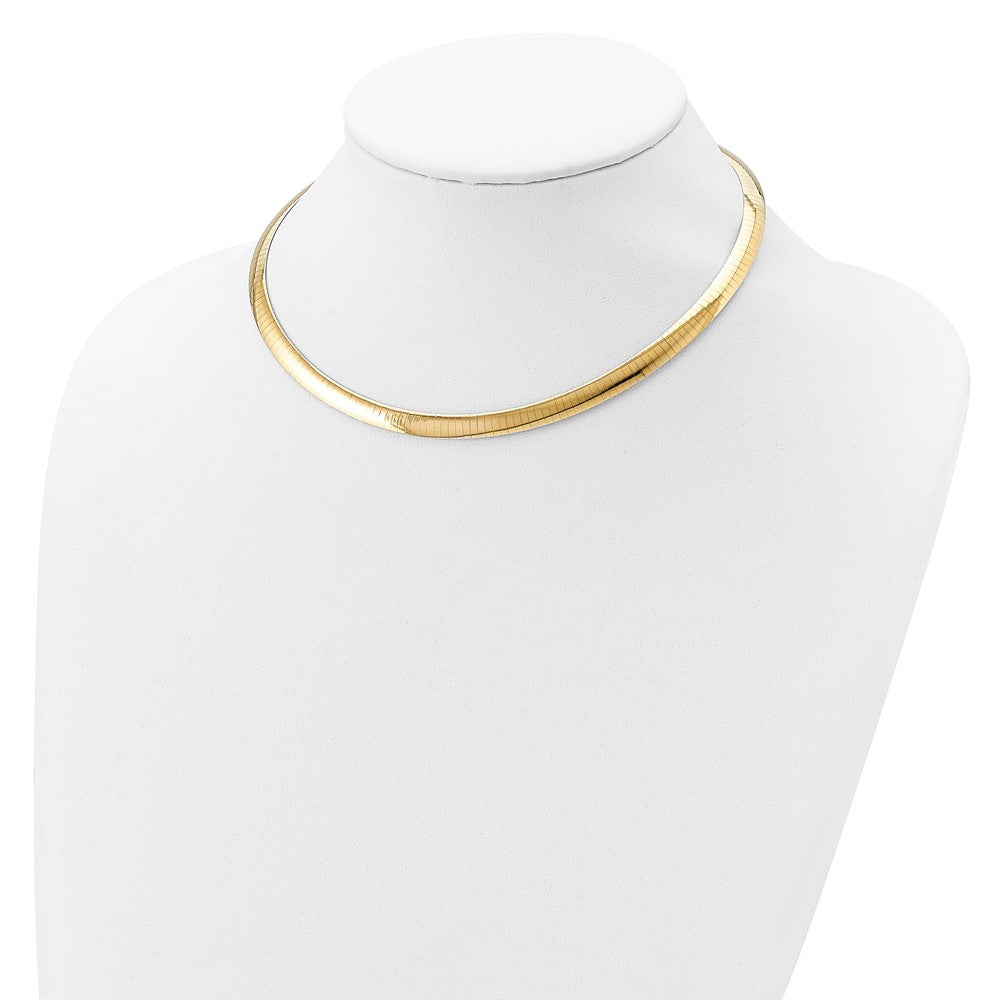 Sterling Silver Gold-plated 6mm Reversible w/2in ext Cubetto Chain 18 Inches