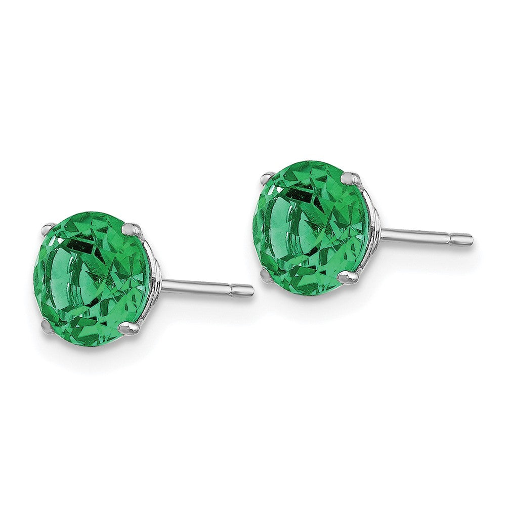 14kw Created Emerald Earrings