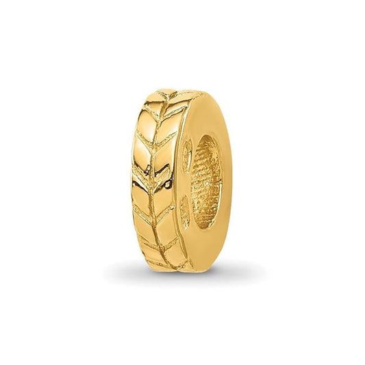 Sterling Silver Reflections Gold-plated Grooved Spacer Bead