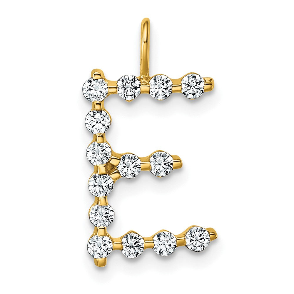 True Origin 14k 1/2 carat Lab Grown Diamond VS DEF Alphabet E Pendant