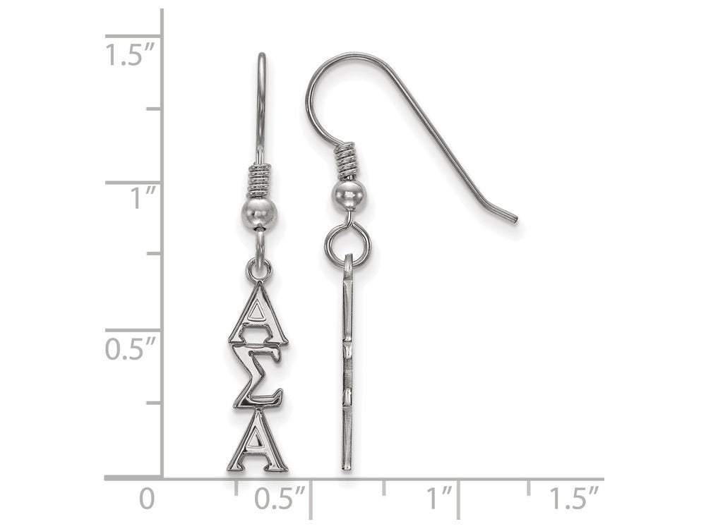 Sterling Silver Official Licensed Greek Sororities Alpha Sigma Alpha (???) Small Dangle Earrings