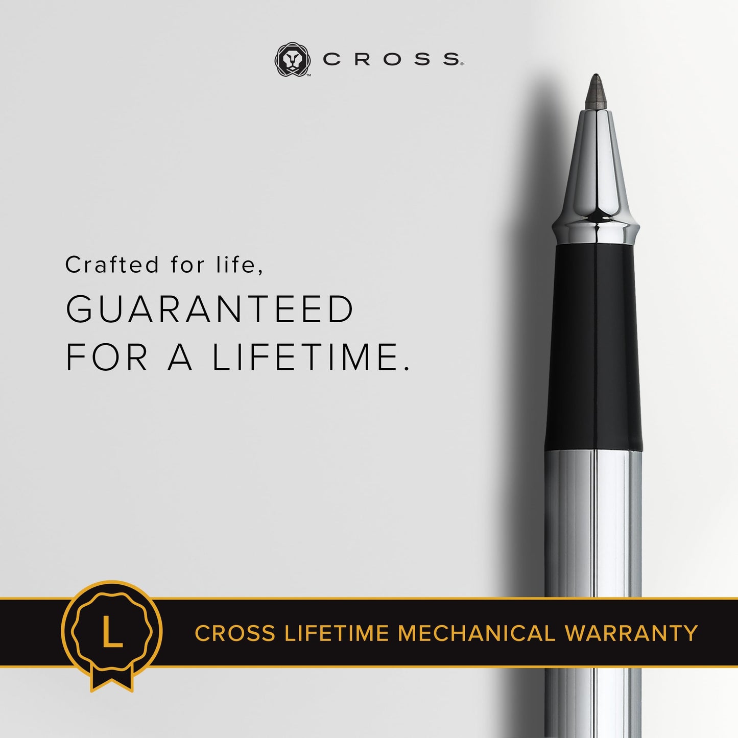 Cross Townsend Refillable Rollerball Pen, Chrome-Plated Appointments, Includes Luxury Gift Box - Lustrous Chrome