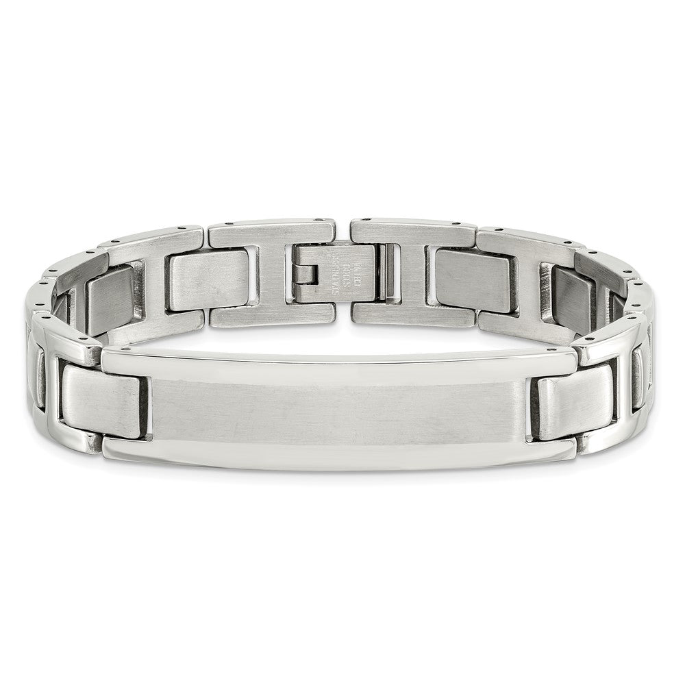 Stainless Steel Brushed and Polished 8.25in ID Bracelet 8.25 inches