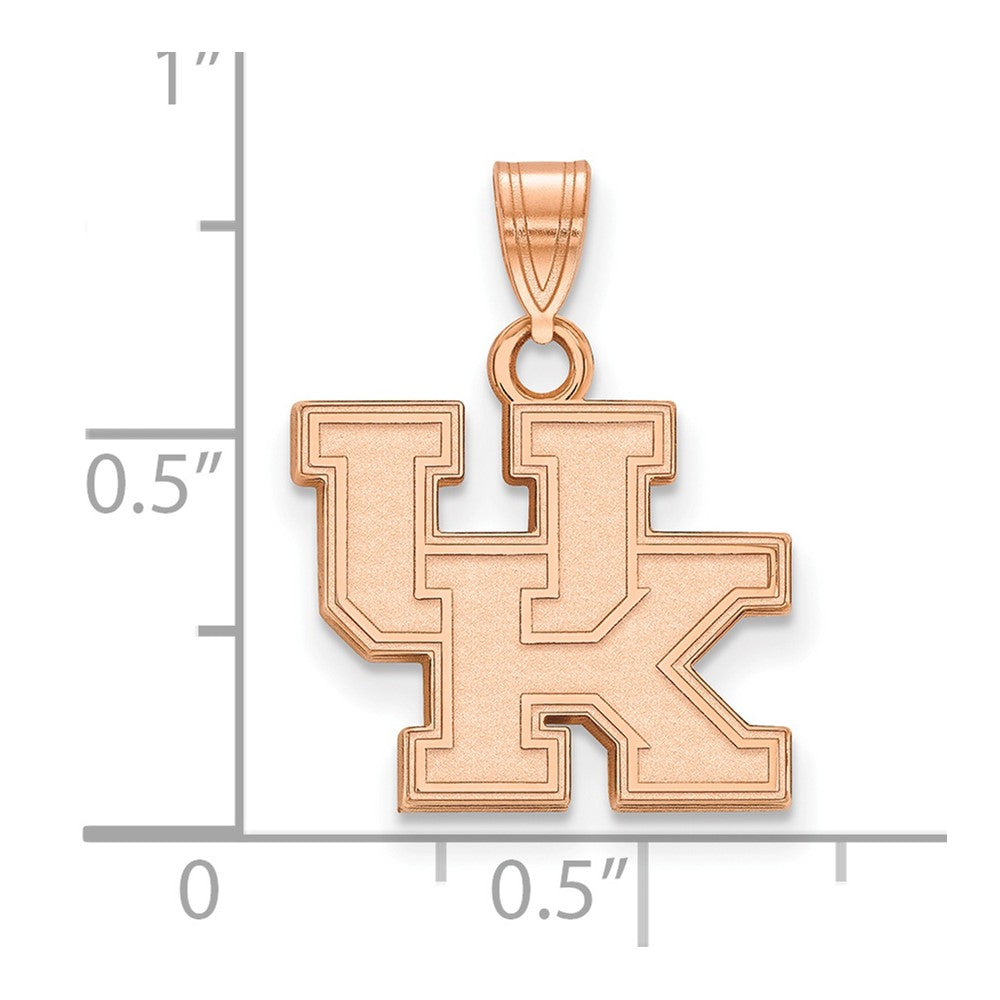 14k Rose Gold LogoArt University of Kentucky U-K Small Pendant
