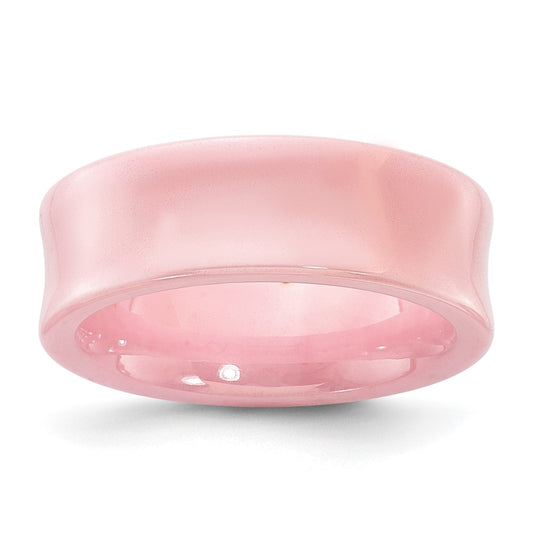 Ceramic Pink Concave 7mm Polished Band