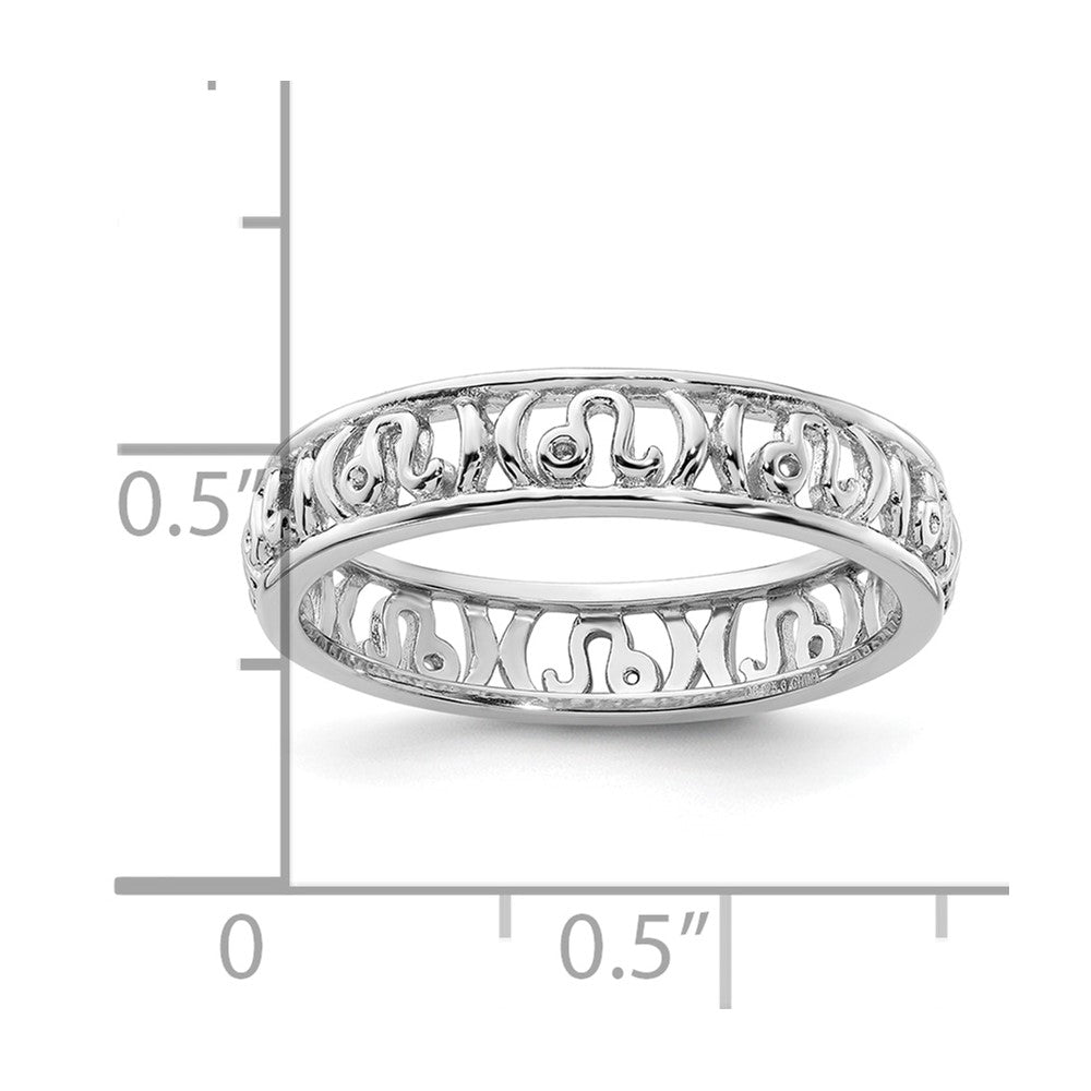 Sterling Silver Stackable Expressions Leo Zodiac Ring Size -6