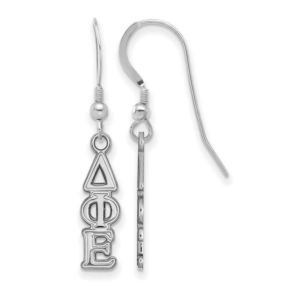 Sterling Silver Official Licensed Greek Sororities Delta Phi Epsilon (???) Small Dangle Earrings